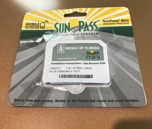 SunPass Mini Sticker Pre-Paid Toll Program For Florida Only  New!!!!