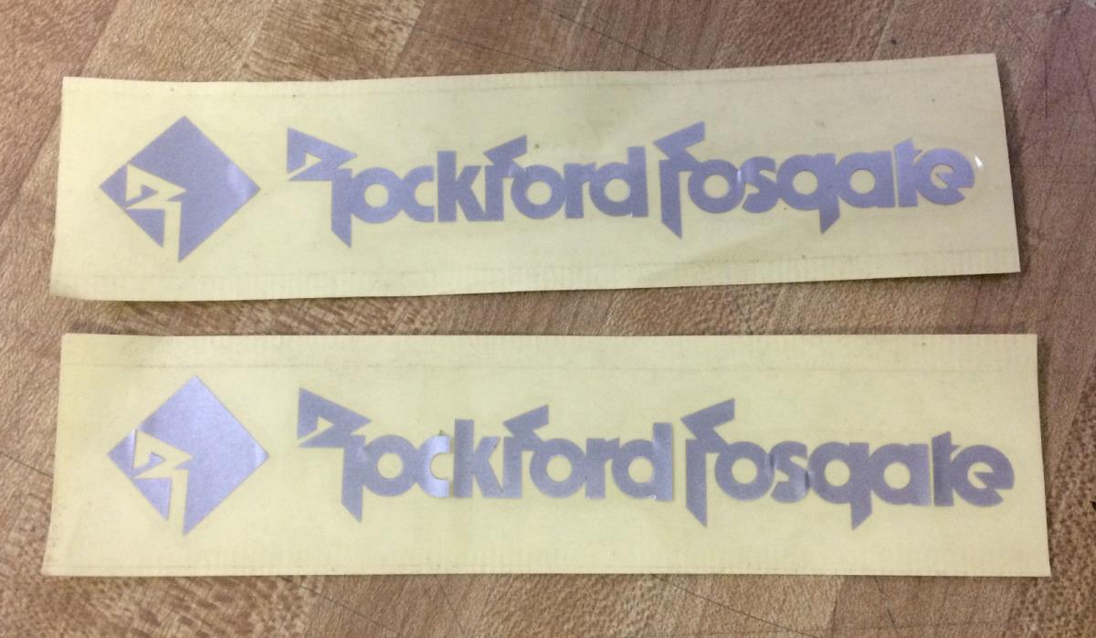 (2) Genuine Rockford Fosgate Car Audio Silver Decal Stickers 6