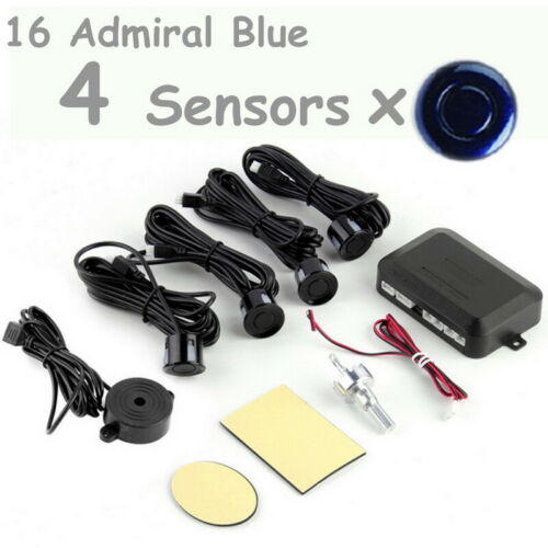 Car Parking Radar Kit Alarm Buzzer 12V Main Control Box Backup 4 Blue Sensors