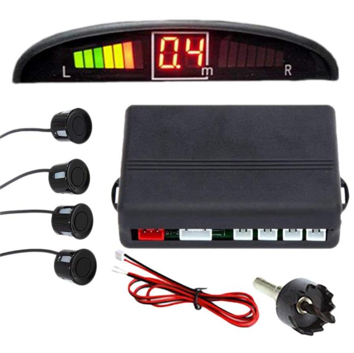 Zone Tech Car Rear Safety Black Parking Radar Backup Reverse Sensors System LED