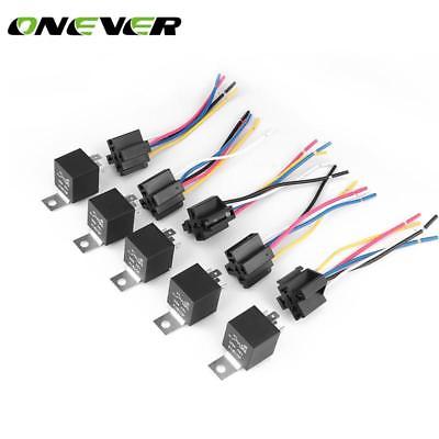 5pcs Amp 5 PIN Car SPDT Automotive Relay Car Auto Relay With Wiring Harness Sock