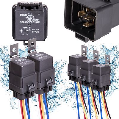 ONLINE LED STORE 5 Pack 40/30 Amp Waterproof Relay Switch Harness Set - 12V D...