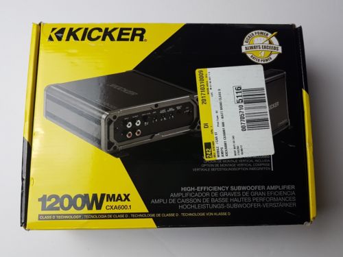Kicker 43CXA6001 Car Audio Mono Amp CXA600.1 Class D Car Subwoofer, NEW, #N1