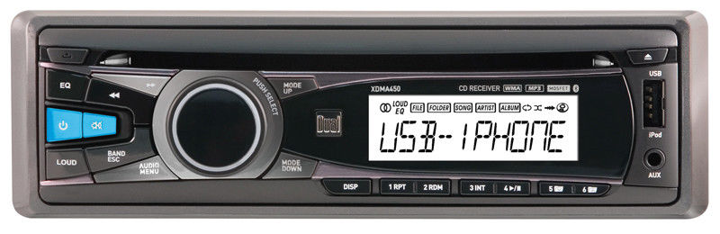 DUAL XDMA450 SINGLE-DIN CAR CD PLAYER iPHONE/iPOD CONTROL USB/AUX STEREO RADIO