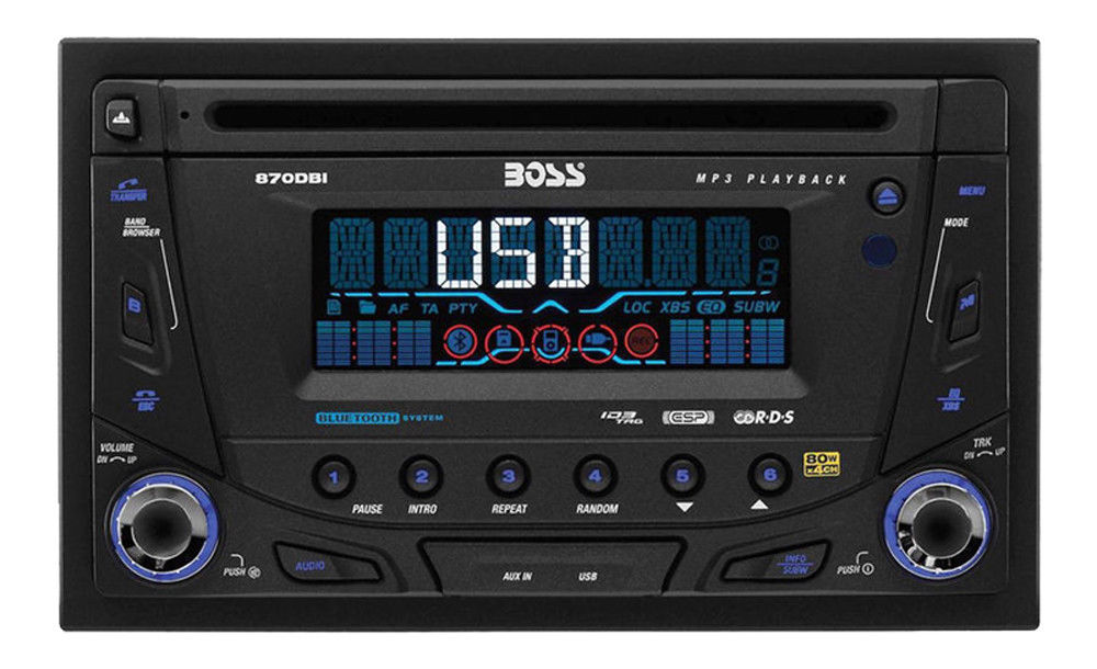 BOSS 870DBI (R.B) DOUBLE 2 DIN CD/MP3/USB CAR STEREO BLUETOOTH RECEIVER