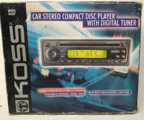 KOSS Car Stereo Compact Disc Player New In Box Old Stock Detachable Faceplate CD