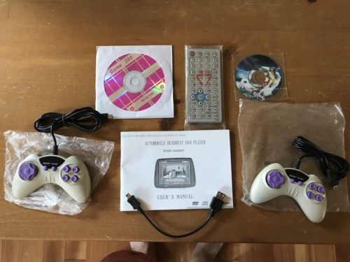 Car Headrest Player Game Console Remote DVD VCD CD MP3 MP4 JPEG8/32bit Game