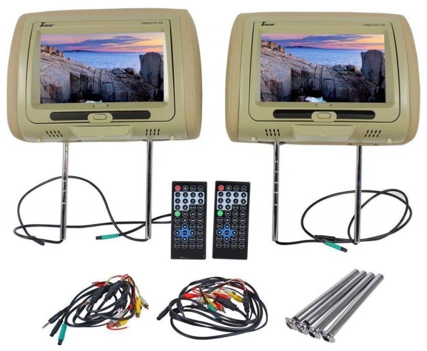 TVIEW T99DVTS-TN Two Heasdrests Touch Screen Monitor with Dual Side DVD Player