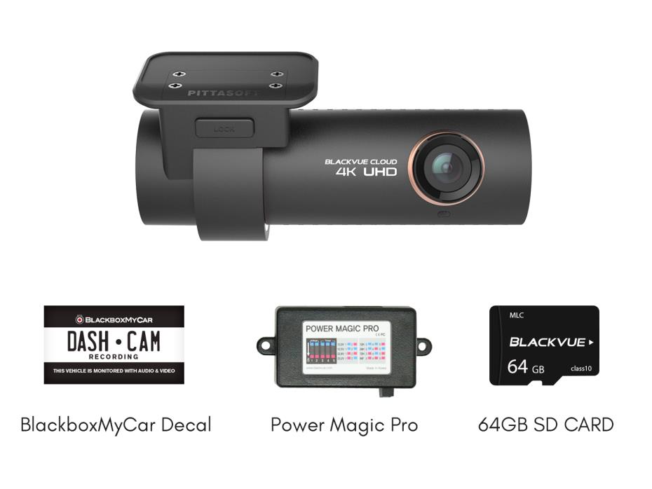 BlackVue DR900S-1CH 4K Ultra HD 2160P Dash Cam 64GB + PMP Bundle