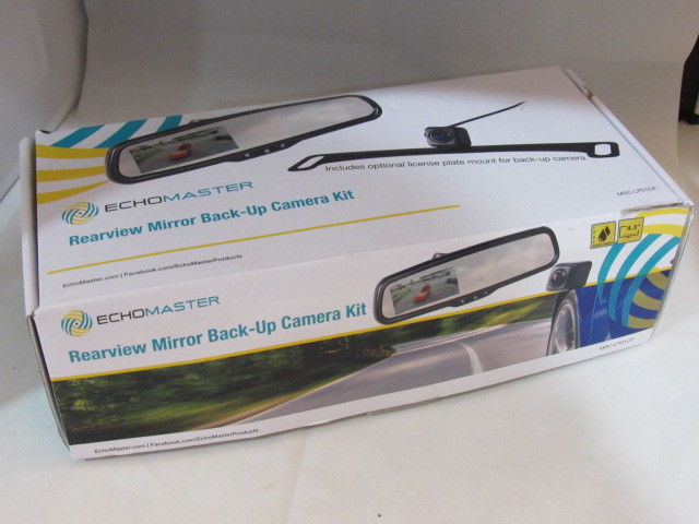 Echomaster MRC-LP01CP Rear-View Mirror Back-Up Camera Kit Black NEW