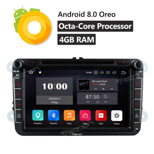 Android 8.0 Octa Core Car DVD Player Radio Stereo GPS Nav 4G For VW Golf Tiguan