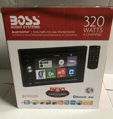 BOSS Audio Systems BV9366B 6.2' Double-DIN In-Dash Touchscreen DVD Receiver