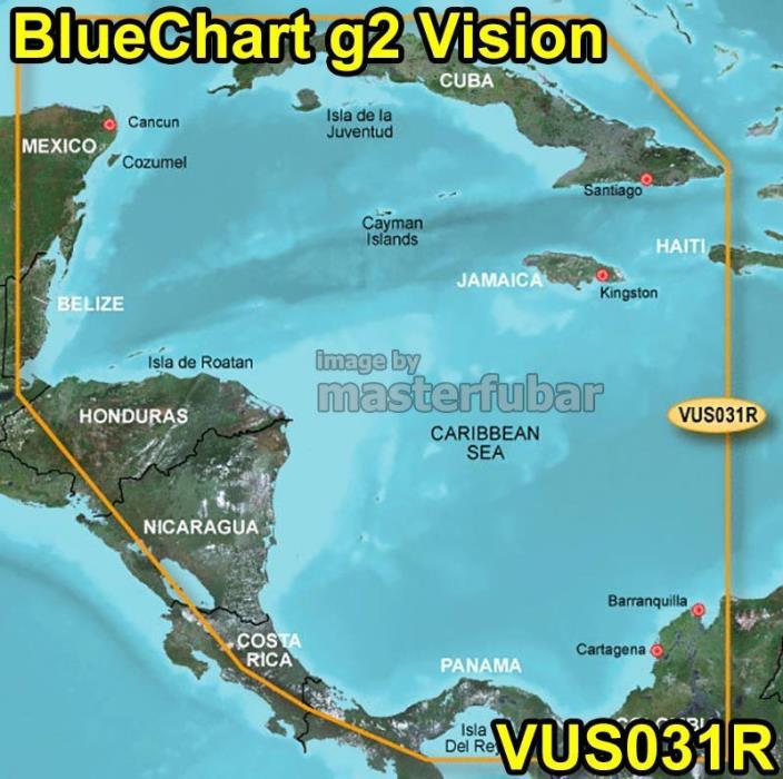 Garmin BlueChart g2 Vision VUS031R Southwest Caribbean
