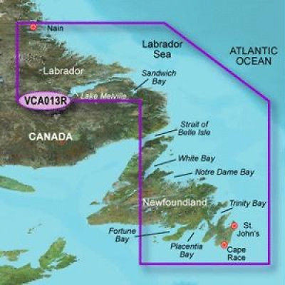 Garmin BlueChart g2 Vision- VCA013R - Labrador Coast - SD Card. Huge Saving