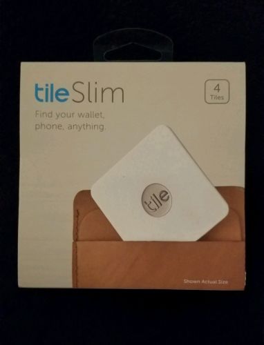 Tile Slim 4-Pack (White) - Thinnest Bluetooth tracker for wallet, phone anything