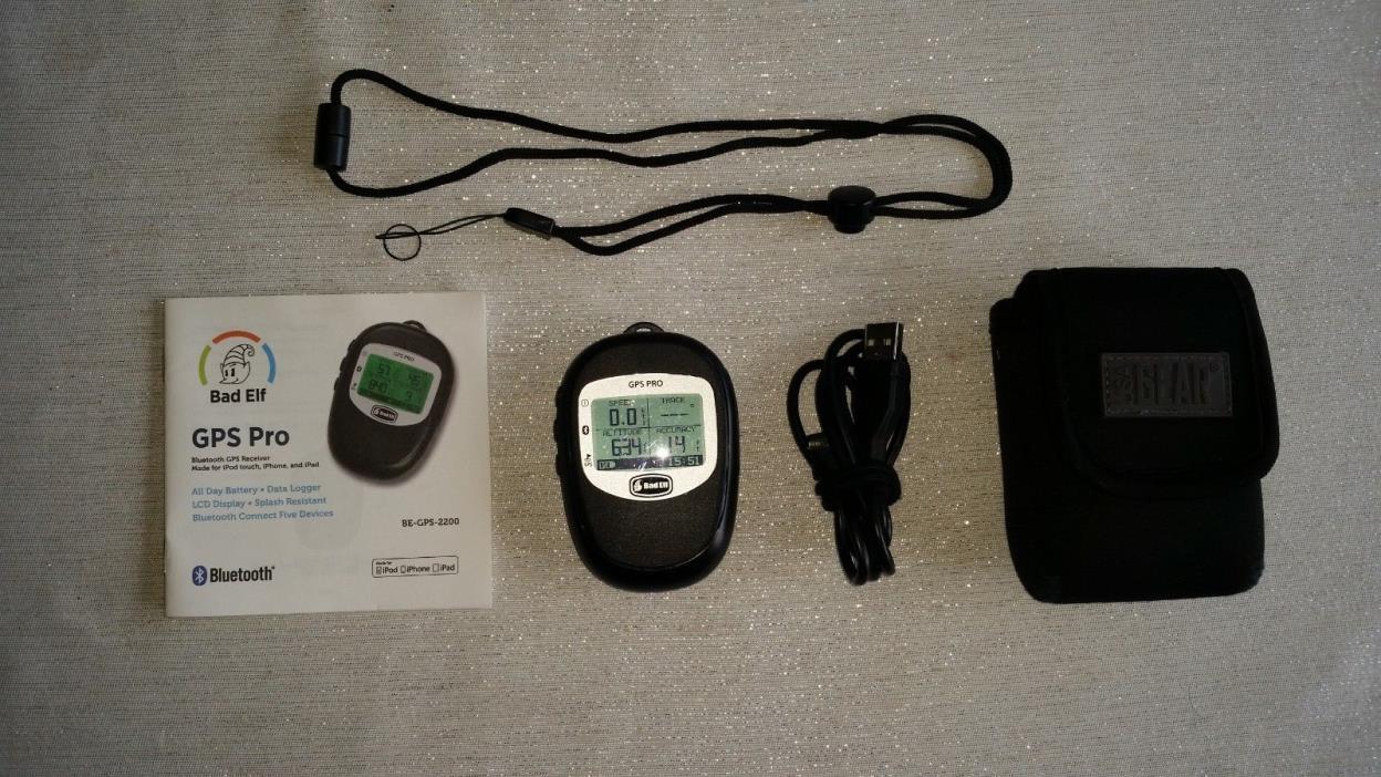 Bad Elf Bluetooth GPS Pro BE-GPS-2200 - Black and Silver.  Excellent condition.