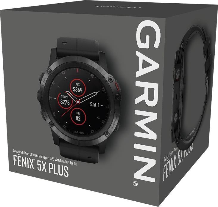 New Garmin Fenix 5X Plus Sapphire 51mm GPS Heart Rate Monitor Watch 010-01989-00