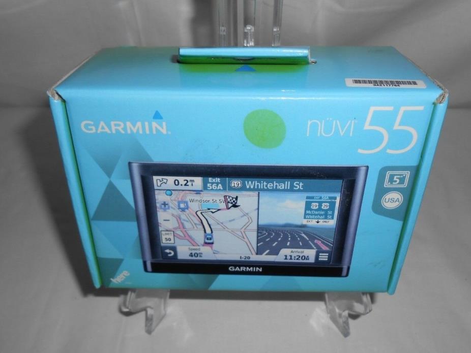 Garmin Nuvi 55 5” GPS Navigator System w Spoken TurnByTurn Directions open Box
