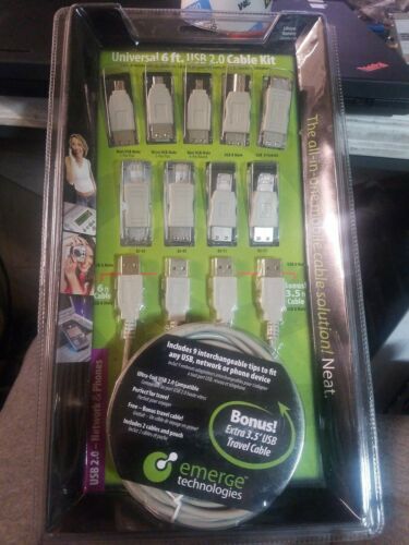 RETRAK_EMERGE ETCABLEKIT6 USB 2.0 Universal Cable Adapter Kit NEW ITEM