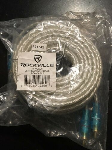Rockville MRCA25 25 Foot Twisted Pair Marine RCA Cable 100% Copper, Split Pin