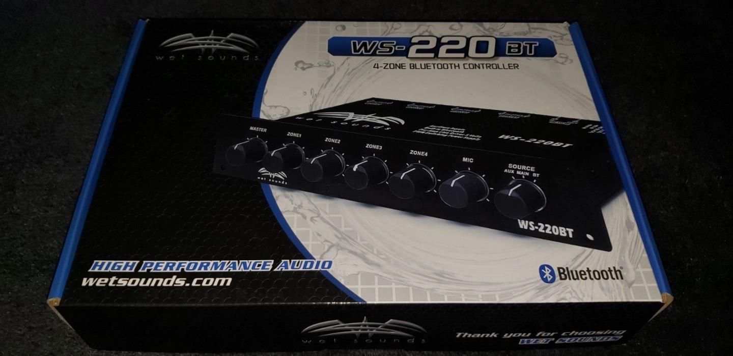WET SOUNDS WS 220 BT MARINE 4-ZONE LEVEL CONTROLLER w/ BLUETOOTH WS220BT