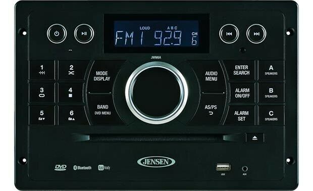 Jensen JWM6A Wallmount Stereo DVD/USB/AUX/HDMI/MP3/Bluetooth with App Control