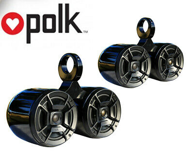 2x Twin UV Resist Black Coated Wakeboard Speaker Polk DB652 300W Marine Speaker