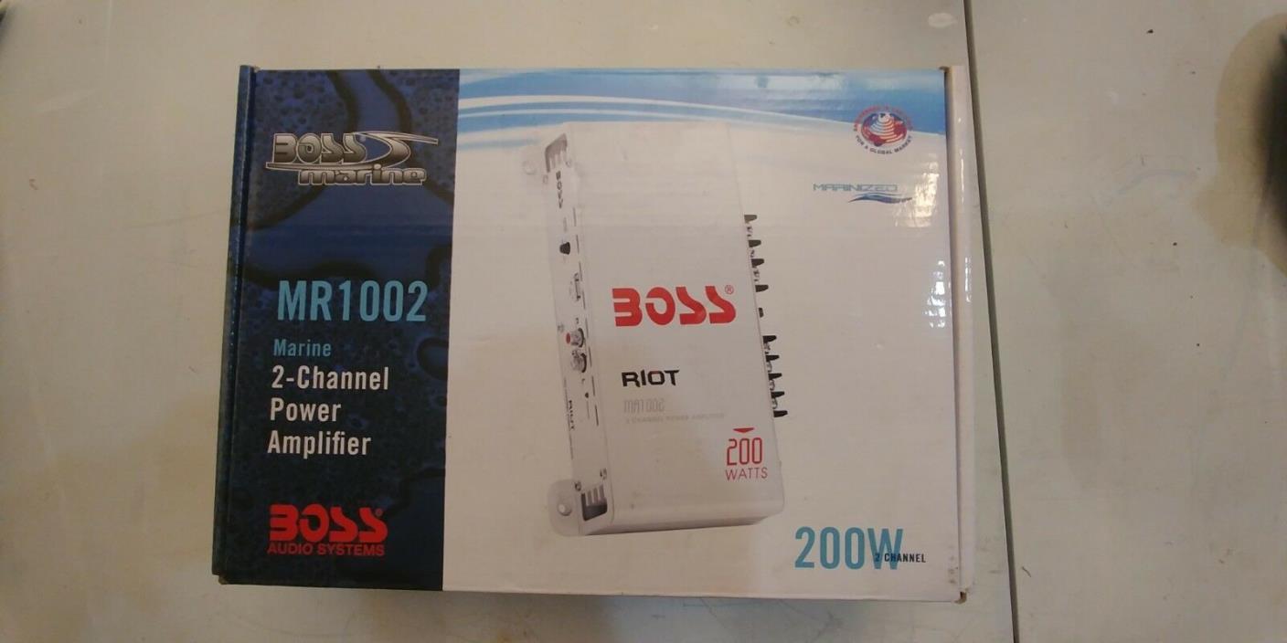 New! Boss MR1002 200 Watts Riot 4 ohm 2-Channel Class-A/B Marine Audio Amplifier