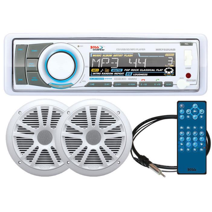 Boss Marine MP3-Compatible CD AM/FM Receiver & Speakers Package MCK752WB.6