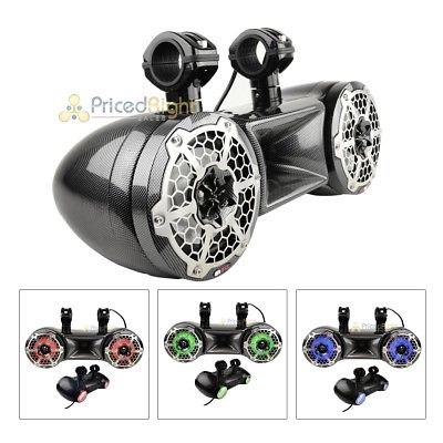 Carbon Fiber 6.5 Inch Waterproof 3 Way Double Tower Speaker RGB LED DS18 CF-62TD