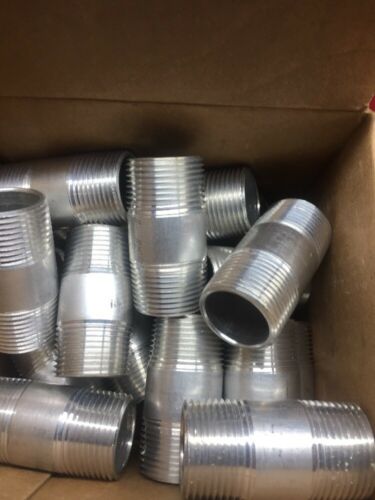 8016-250 Aluminum Pipe Fitting Nipple Schedule 40 1” NPT Male 2 1/2” Length 25pk