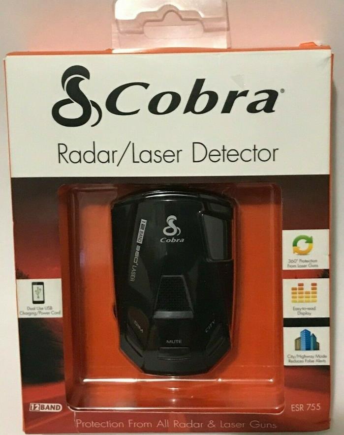 Cobra Radar/Laser Police Detector, City & Highway 360 Degree, 12 Band  ESR755