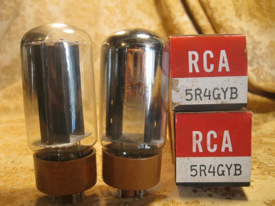 Pair NOS NIB RCA 5R4GYB ( 5R4GYA 5R4G) Tubes Brown Base 1962