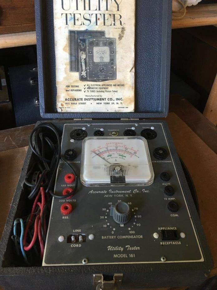 Vintage Accurate Instrument Utility Tester Model 161 TubeTester