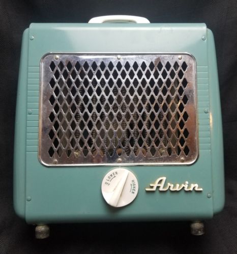 Vintage Arvin Space Heater Steampunk Teal Turquoise Rare