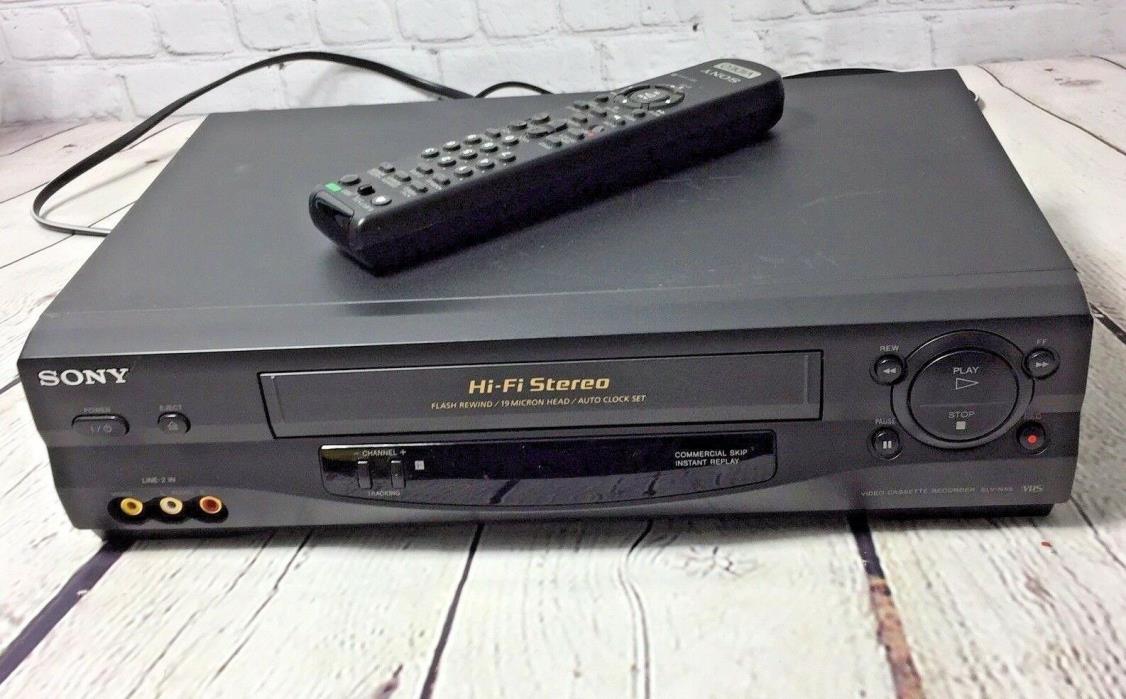 Vintage Sony SLV-N55 Video Cassette Recorder Hi Fi Stereo & Remote  As Is