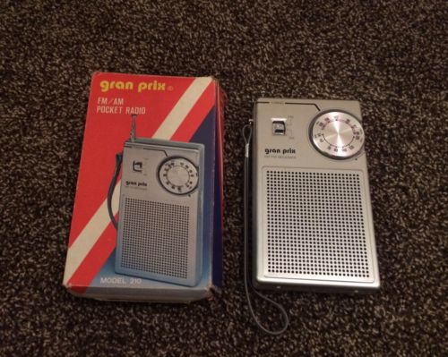 Radio, Gran Prix AM/FM Pocket Transistor Radio, Model No. 210, Radio, Vintage