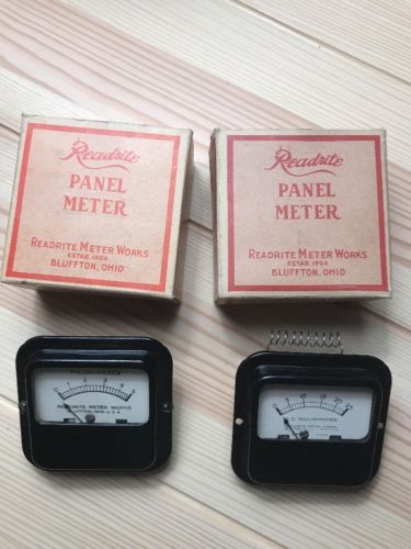 Pair of Vintage ReadRite Panel Meters!! Model 95, Nos. 310 & 325!! with Boxes!!