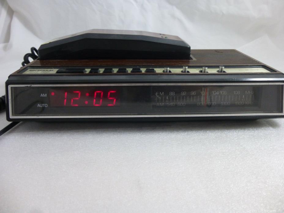 Vintage Retro Universal Phone Clock AM/FM Radio Faux Wood Model TCR-6000 REPAIR