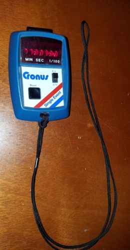 CRONUS RED LED SINGLE EVENT DIGITAL STOPWATCH Works Great! Vintage 1/100 of Sec