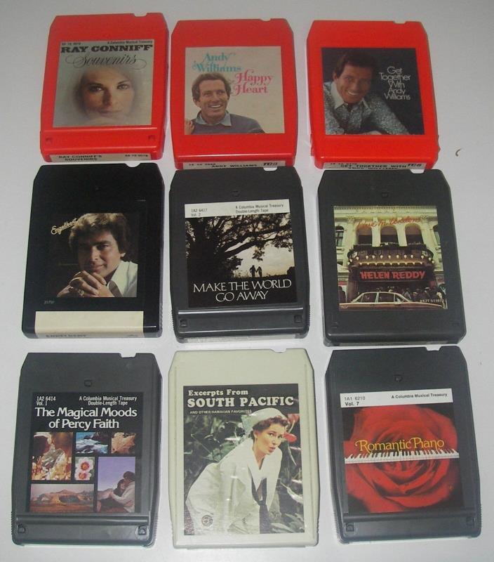 Lot 9 8-Track Tape Percy Faith Helen Reddy Engelbert Andy Williams Ray Conniff.