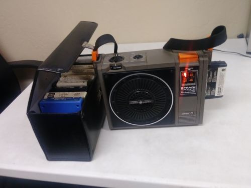 GE General Electric 8 Track Tape Player with tapes including beach boys