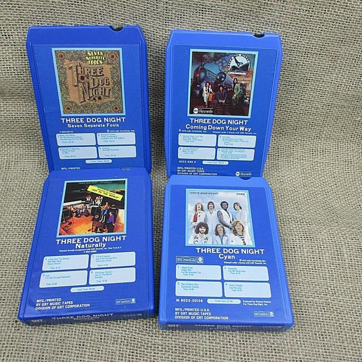 4 Vintage Three Dog Night 8 track tapes 255 total minutes