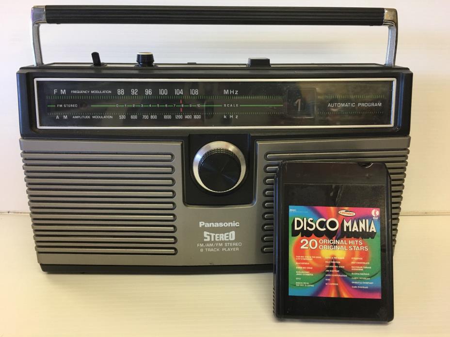 VNTG WORKING Panasonic Stereo 8 Track Player Model RS-836A + Disco Mania Tape