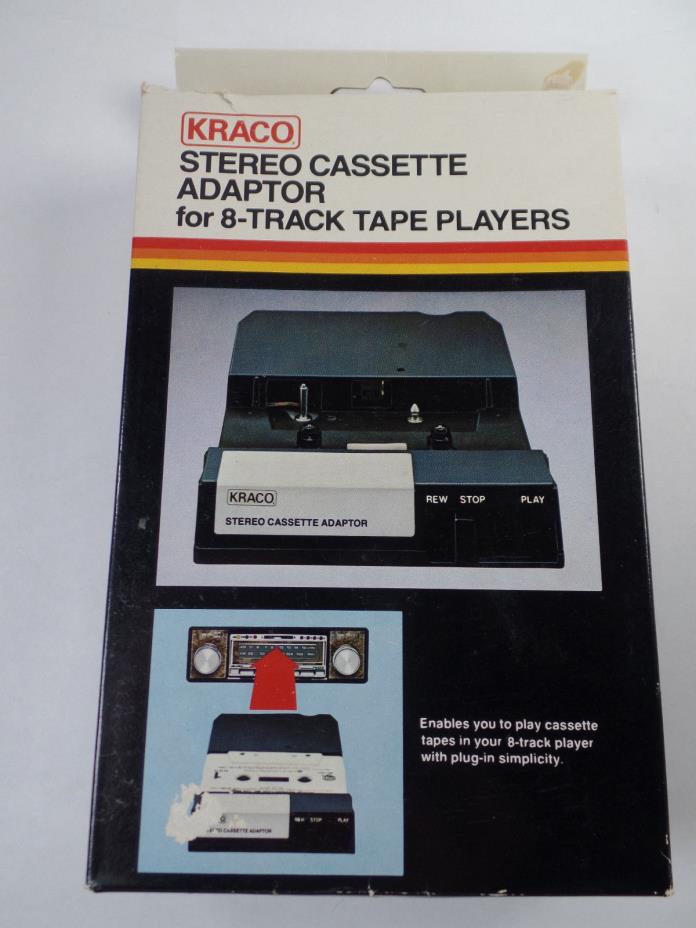 Vintage Kraco Stereo Cassette Adapter for 8-Track Tape Player KCA-8 - Excellent