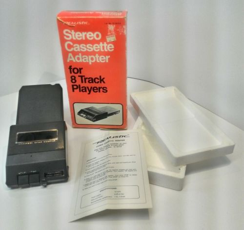 Realistic 12-1875A Stereo Cassette Adapter for 8 Track Player - Box & Manual