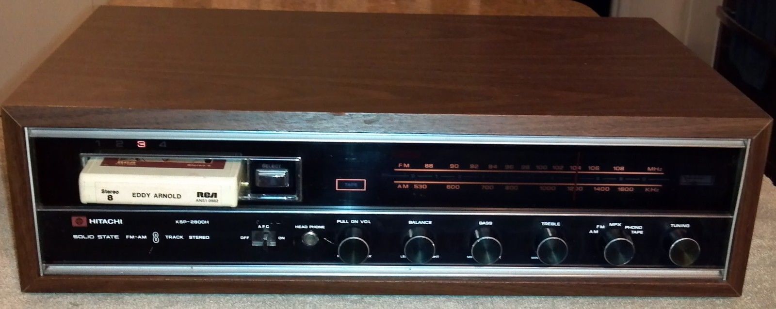 Hitachi KSP-2800H AM FM Receiver 8 Track Player Needs Service Repair