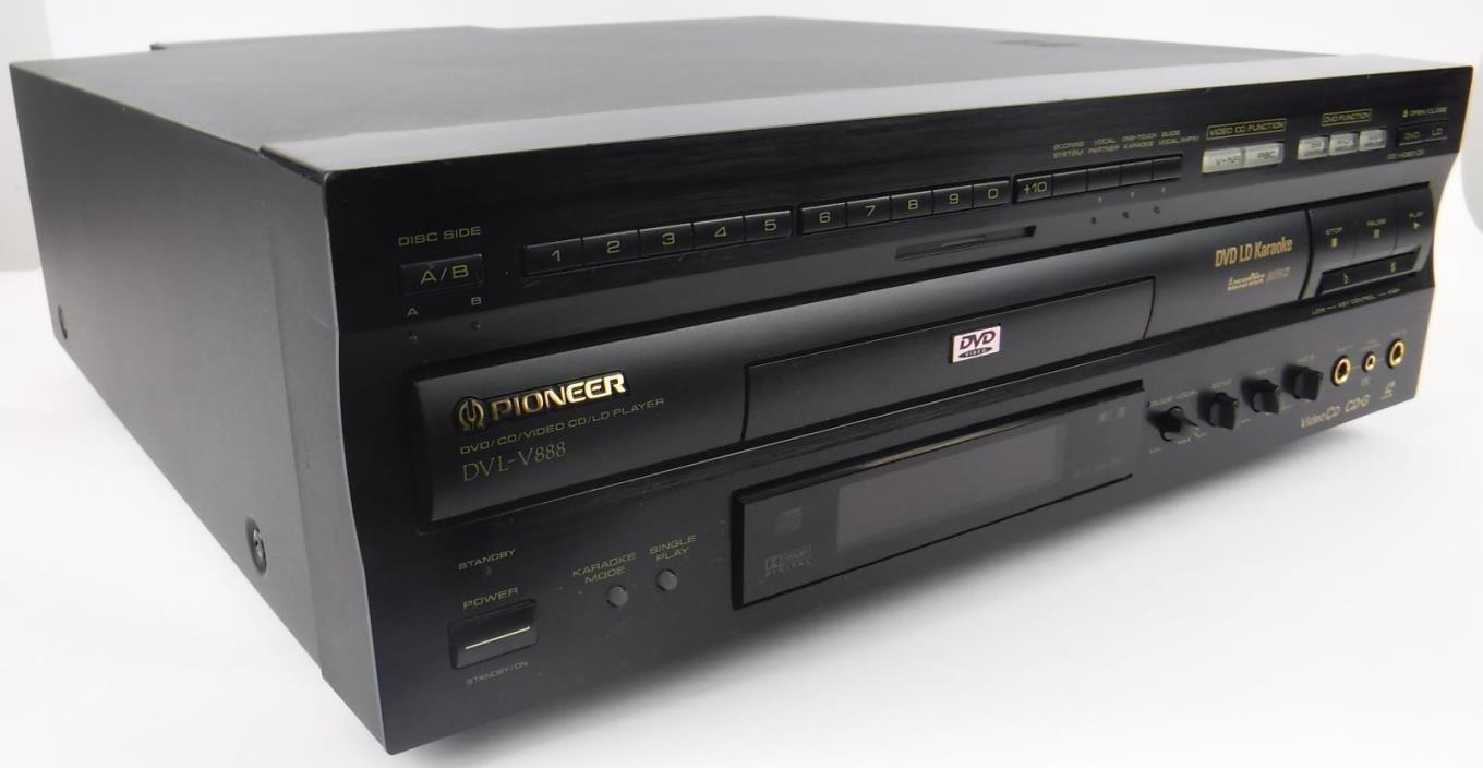 Pioneer DVL-V888 DVD/CD/VIDEO CD/ LD PLAYER LD KARAOKE CD-G Mic 2 Input