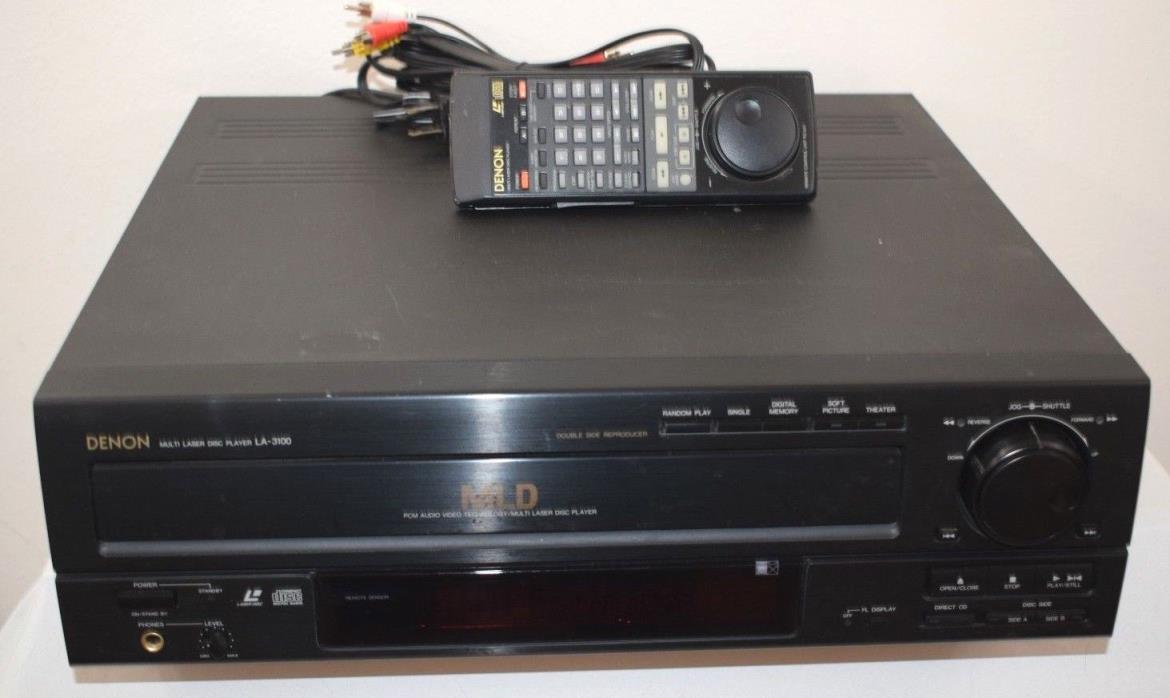 DENON Multi Laser Disc MLD Player LA-3100 CD Laser-Disk PCM Audio Video w/Remote