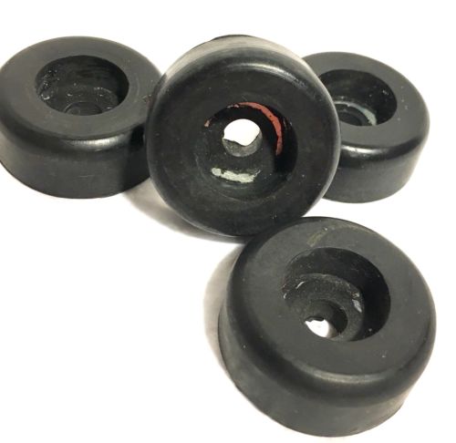 4 Turntable StabilizersBlack Hard Rubber With Stainless Steel Washer Embedded